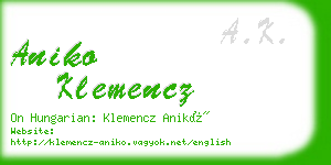 aniko klemencz business card